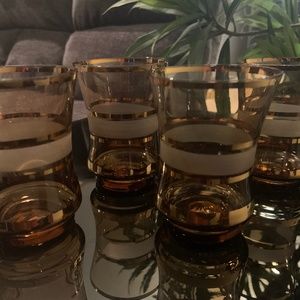 Vintage drinking glasses with gold trim